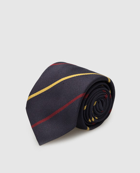 Stefano Ricci Children's dark blue patterned silk tie YCH30104
