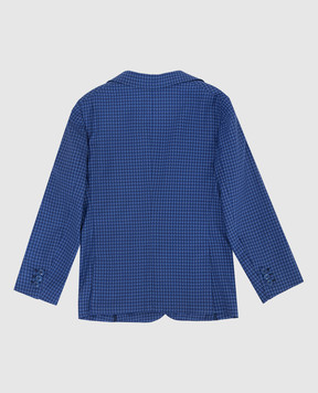 Stefano Ricci Children's blue patterned wool blazer Y3RSGD2300W903