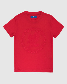 Stefano Ricci Children's red t-shirt with embroidery YNH8400340803