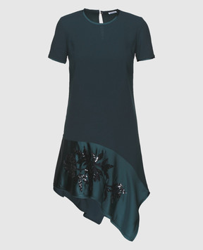 PAROSH Emerald dress with sequins D730224R