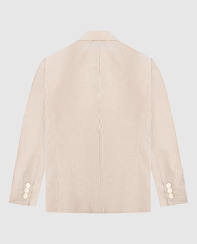 Stefano Ricci Checked silk blazer for kids Y1SM376900K903jack
