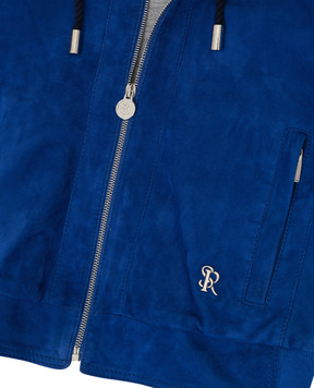 Stefano Ricci Children's blue suede jacket YDJ92000205107