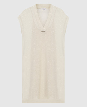 Brunello Cucinelli Light beige linen dress M10551A82
