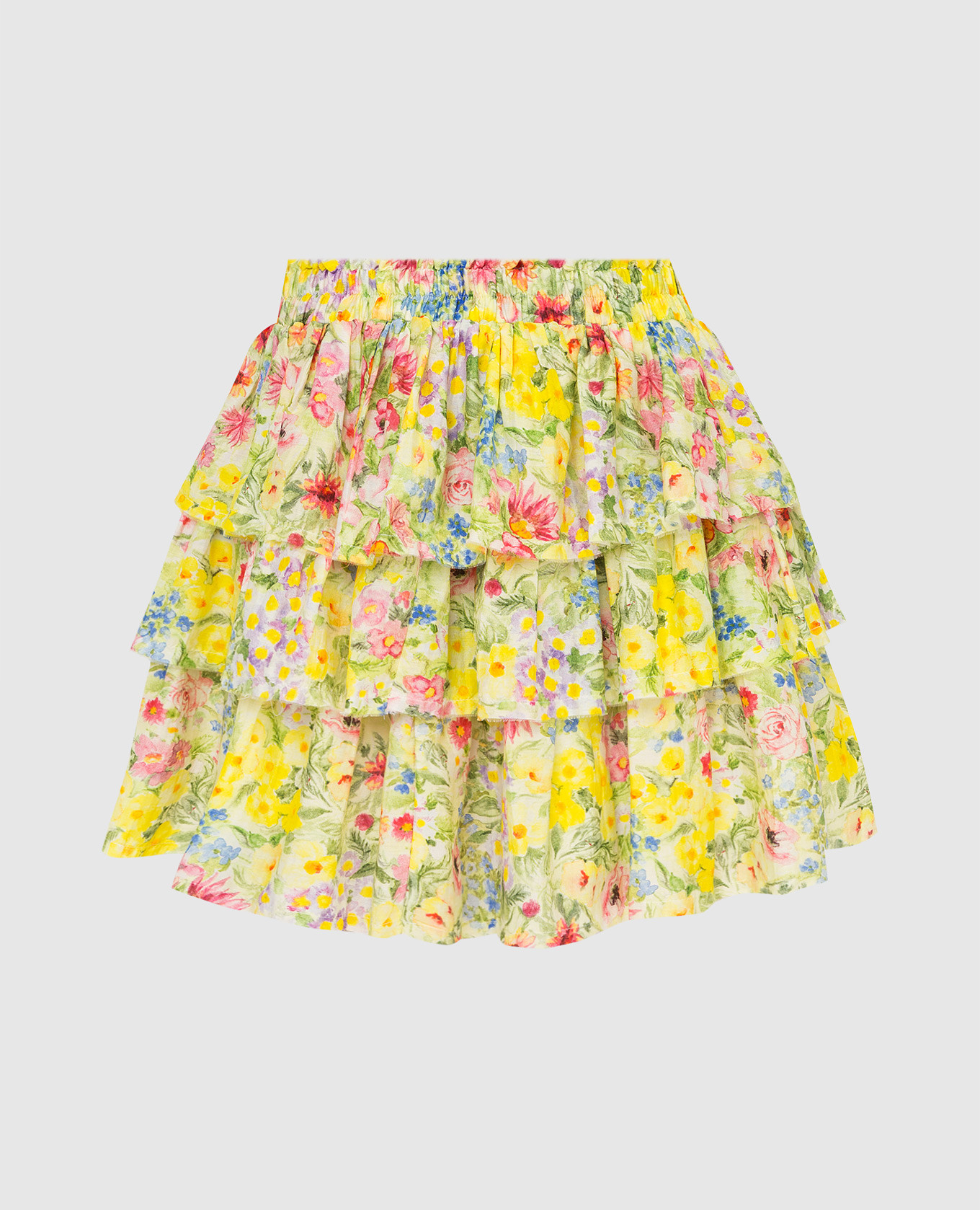 

Brynlee layered mini skirt in floral print Love Shack Fancy, Green