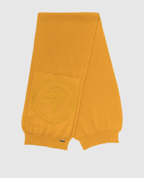 Stefano Ricci Mustard cashmere scarf for kids with logo KY02028SCIY19416
