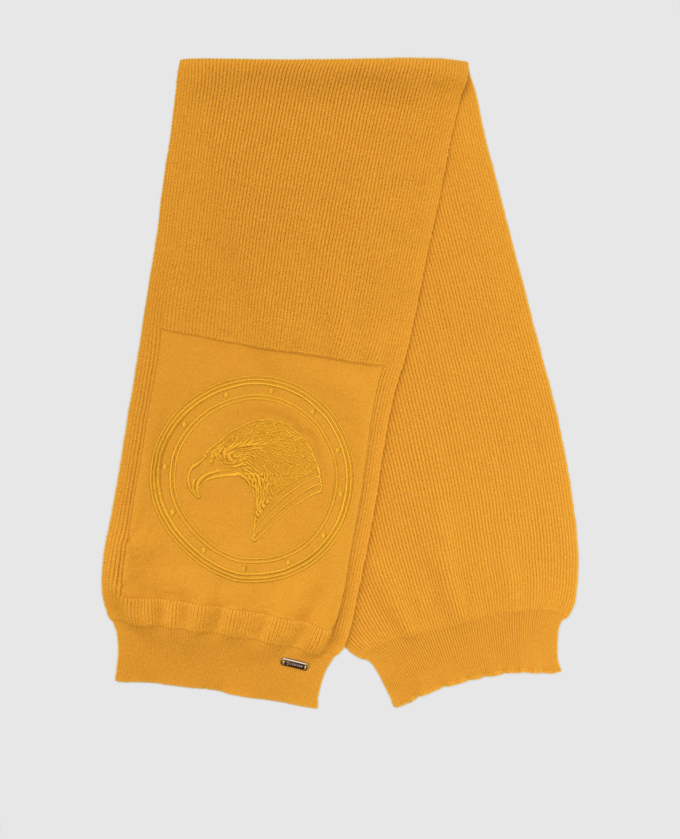 Mustard cashmere scarf for kids with logo stefano ricci