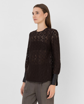 Peserico Blouse in an openwork pattern with chains S06264A7717