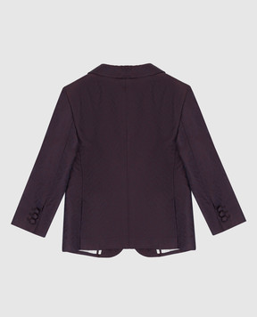 Stefano Ricci Children's purple patterned silk jacket Y1RF372000HC4073