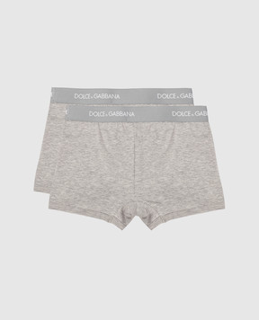 Dolce&Gabbana Kids set of gray boxers with logo L4J701G7OCT