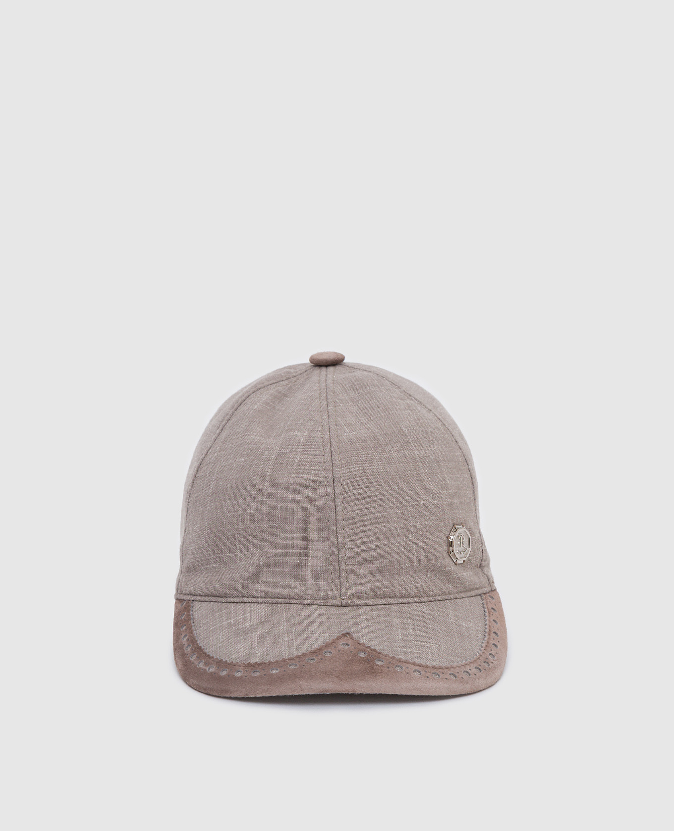 

Children's dark beige wool and silk cap with a pattern Stefano Ricci