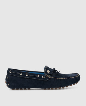 Stefano Ricci Children's dark blue suede moccasins YRU02G836SD