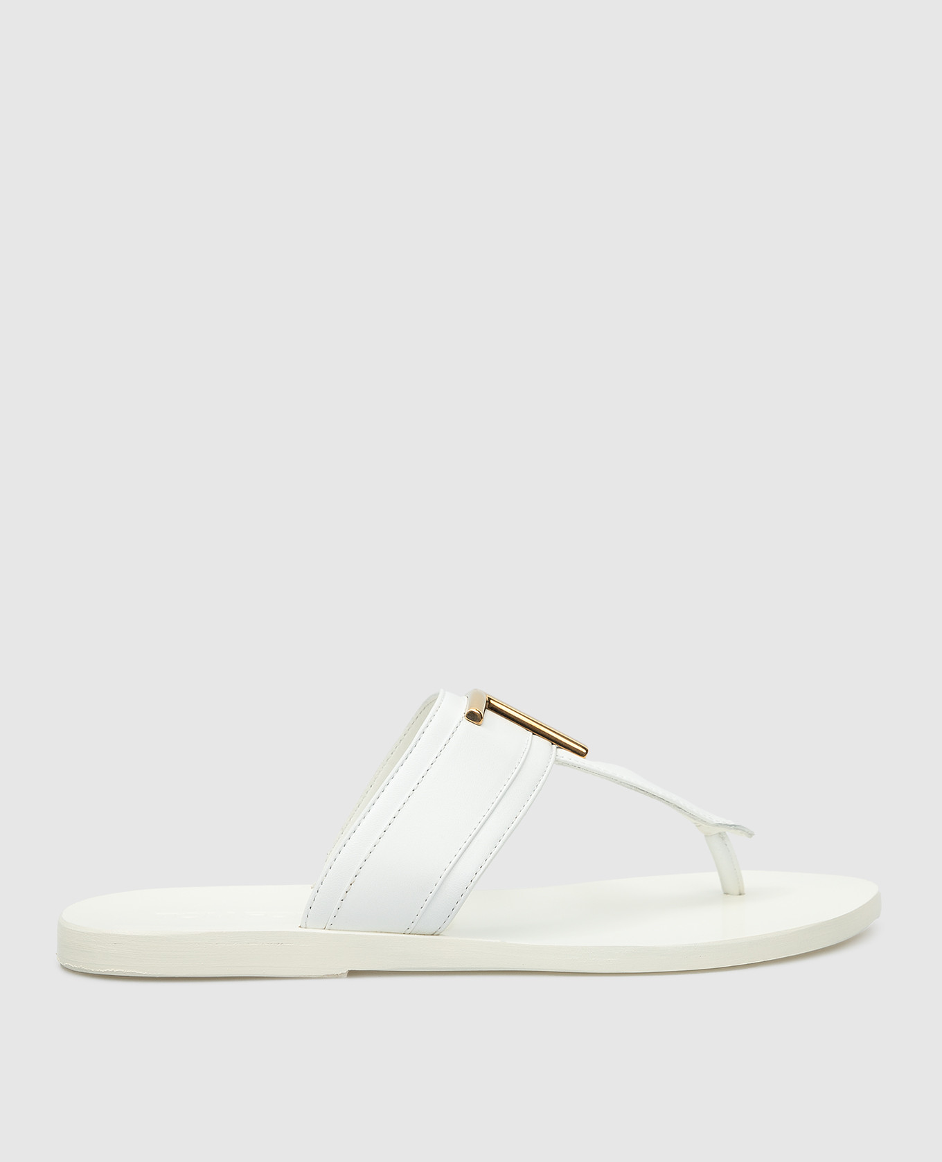 White leather flip flops tom ford