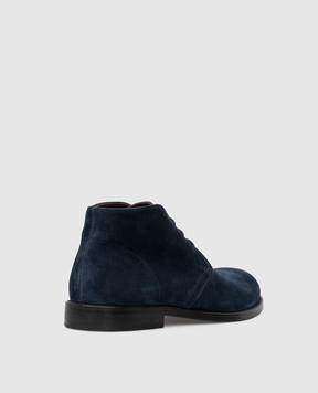 Stefano Ricci Children's dark blue suede deserts YR59CG8015SD