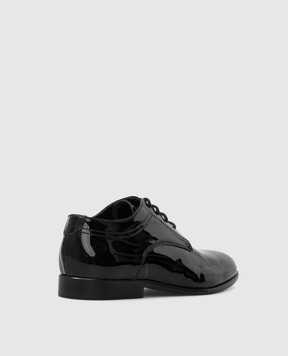 Stefano Ricci Kids Black Leather Derbies YR59CG8087VTV