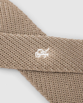 Stefano Ricci Rigid dark beige silk tie YCRM3600SETA