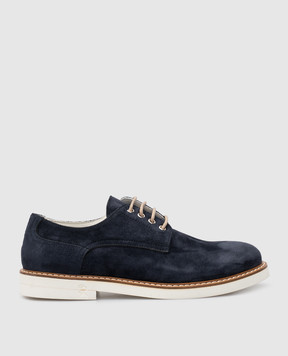 Stefano Ricci Kids Navy Suede Derbies YRU04G840SD