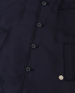 Stefano Ricci Children's dark blue patterned coat YAJ7400080PLK01A
