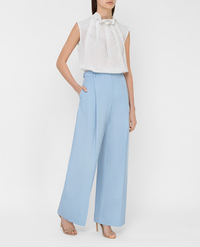 NINA RICCI Blue wool trousers 20PCPA003WV0241
