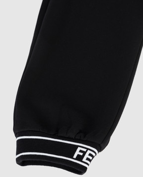 Fendi Kids black sweatpants with logo pattern JMF355AG1836