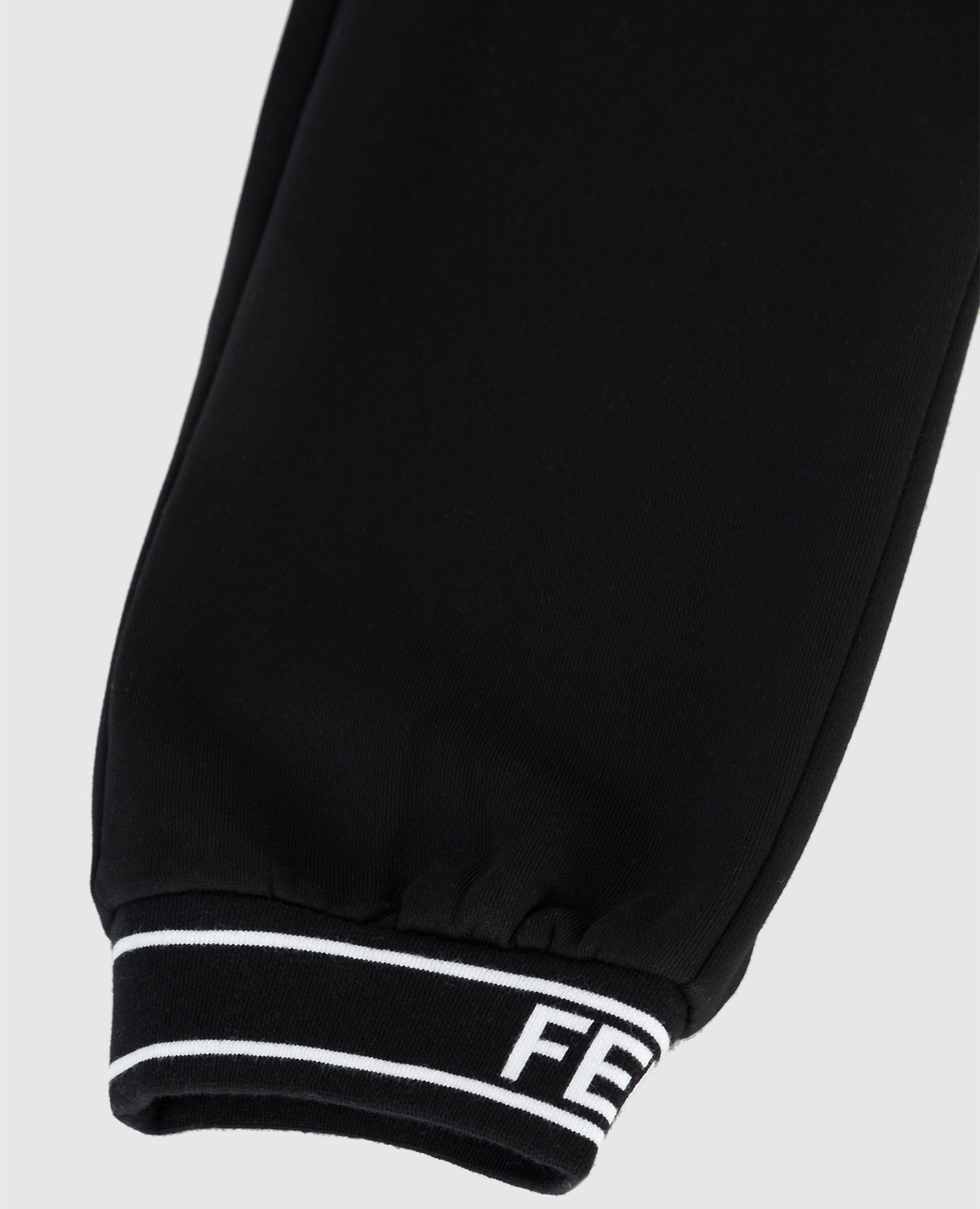 Kids black sweatpants with logo pattern Fendi 3
