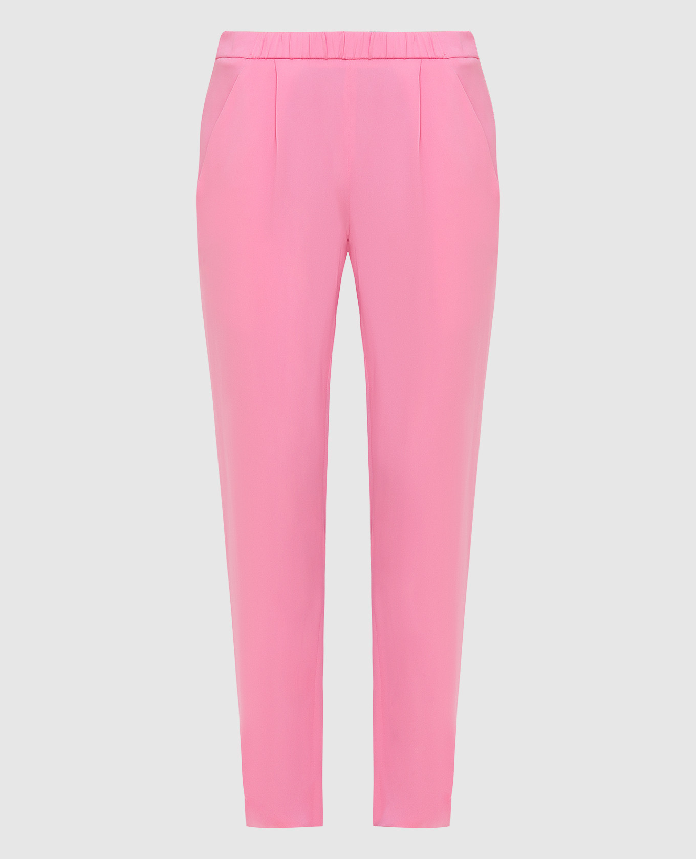 Pink silk trousers