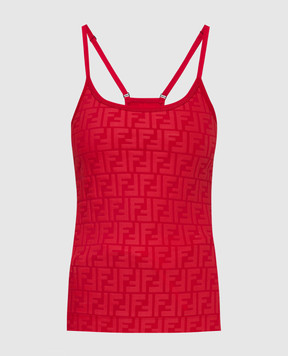 Fendi Red top in logo print FAF163AES4