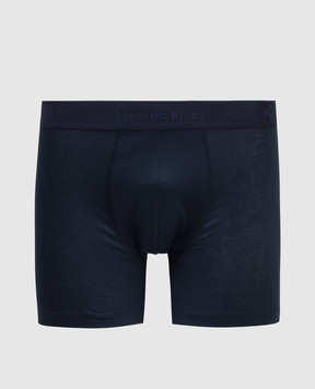 Stefano Ricci Navy blue logo boxer shorts BXM7COTTON