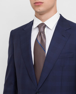 Stefano Ricci Dark beige silk tie in pattern pattern CXDD41070