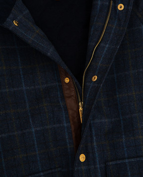 Stefano Ricci Children's navy check wool and cashmere jacket YXJ6K00010HTDPCK