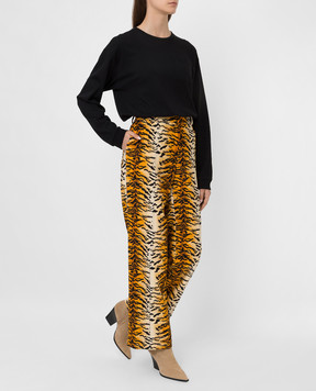 Philosophy di Lorenzo Serafini Velvet trousers in animal print A03035727