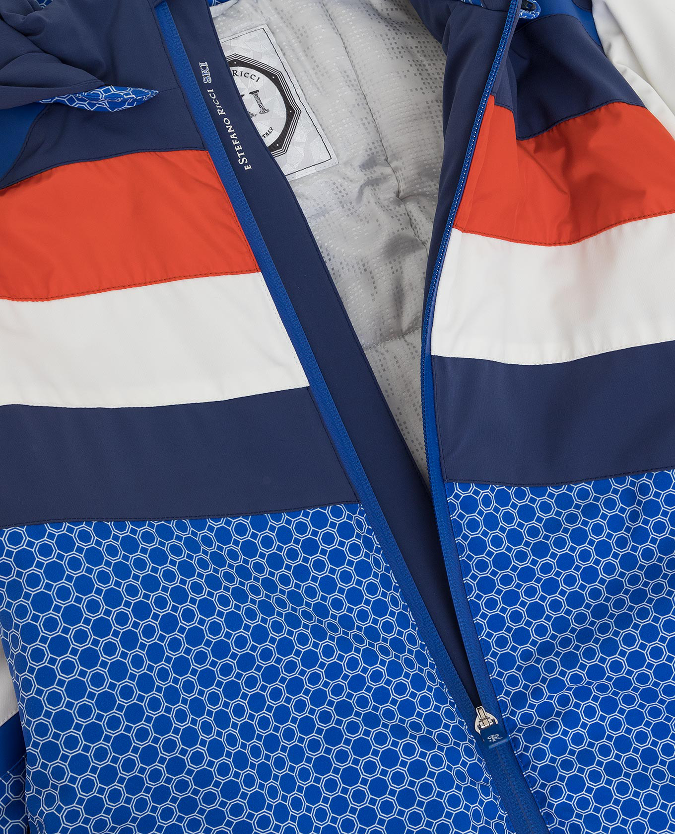 

Children's ski jacket with logo pattern Stefano Ricci, Blue