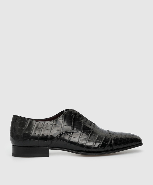 Stefano Ricci - Black crocodile leather oxfords US02C6258CM  display picture 3