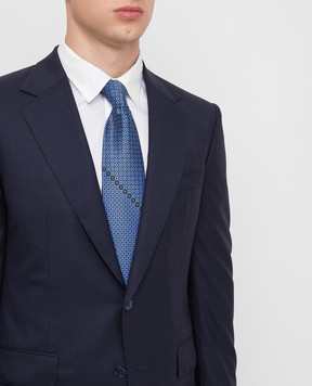 Stefano Ricci Blue silk tie in pattern pattern CXDD41070