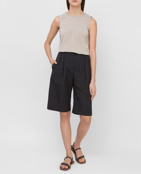 Brunello Cucinelli Silk top with chain MF948DA100