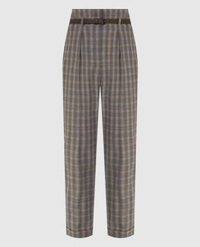 Peserico Checked wool trousers P04932A06510