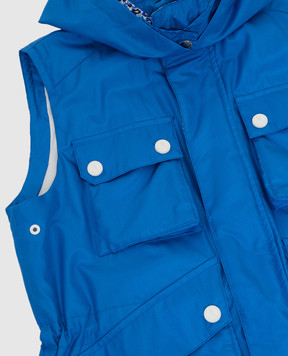 Stefano Ricci Children's light blue silk vest with a patch YUJ7200020SETEC1