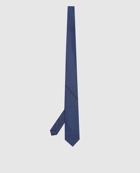 Stefano Ricci Dark blue silk tie in a geometric pattern CXDD41073