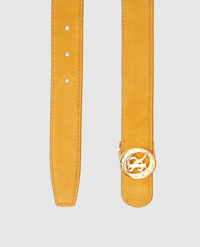 Stefano Ricci Children's reversible mustard suede belt Y301SDC503O