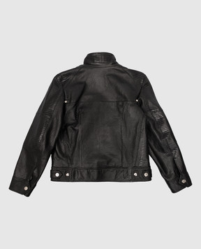 Stefano Ricci Children's black reptile leather jacket YAJ7200100VRL