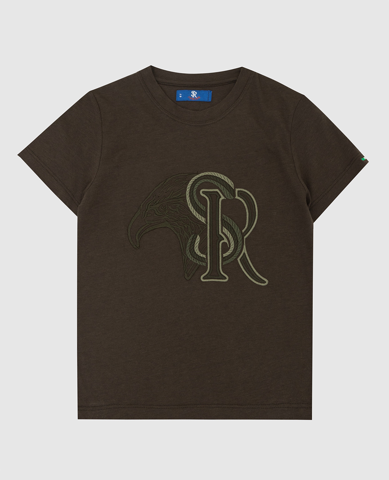 

Khaki children's T-shirt with logo embroidery Stefano Ricci