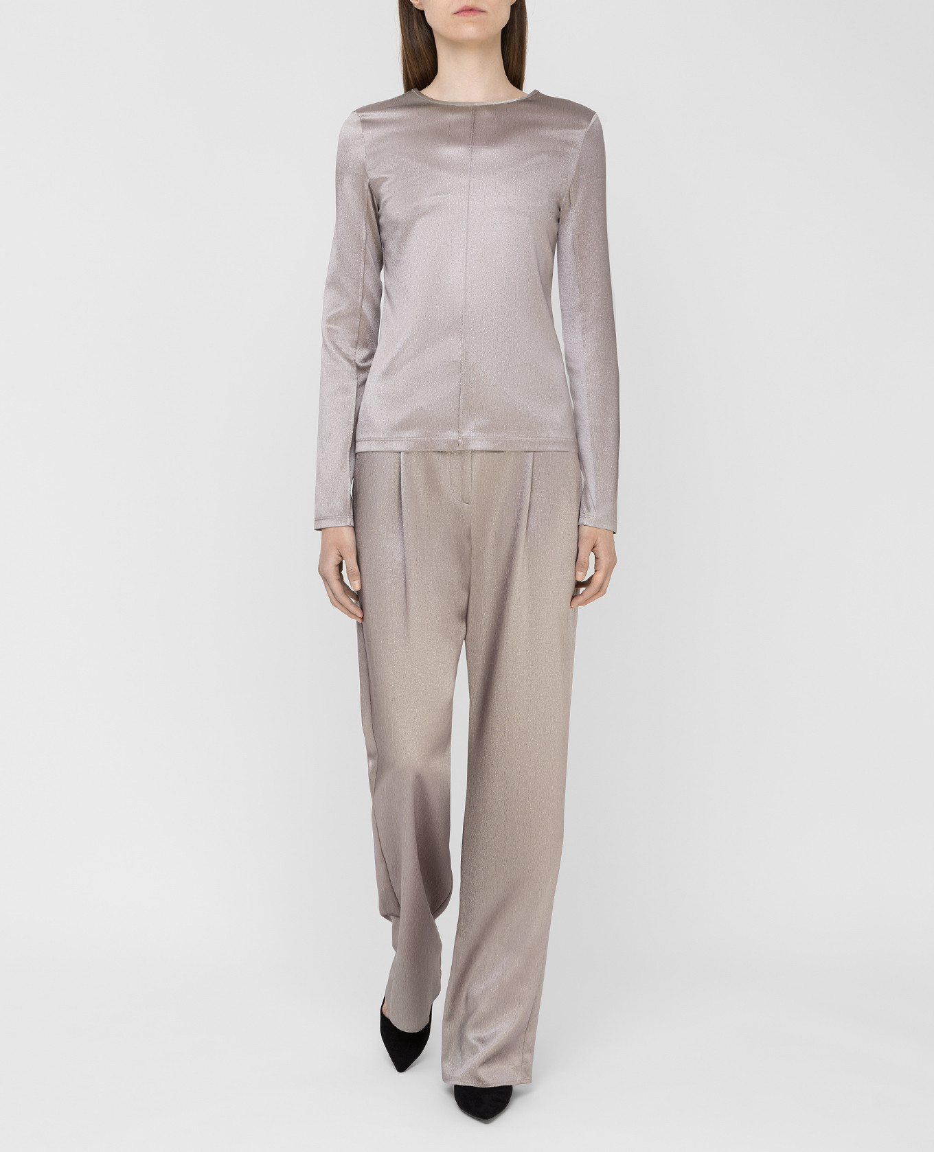 Gray silk blouse Sally LaPointe 2