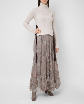 NINA RICCI Beige silk skirt 20HCJU009SE1346