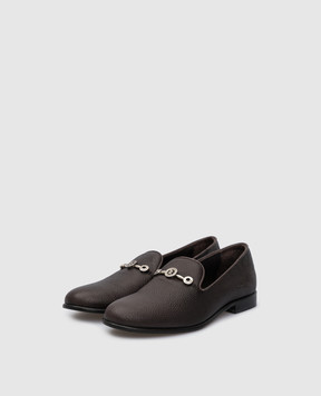 Stefano Ricci Kids leather loafers with logo YRU59CG869RC