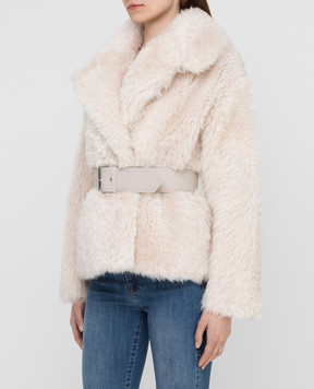 Dennis Basso Light beige sheepskin coat 197LOVEBEIGE