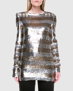 Balmain Silver blouse with sequins 131513