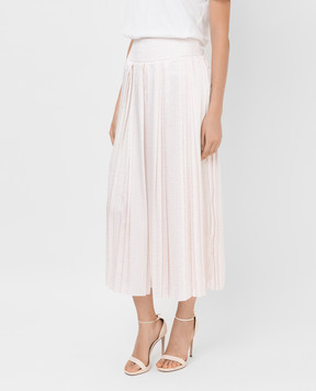 Balmain Pleated culottes in logo monogram pattern WF1PQ011I677