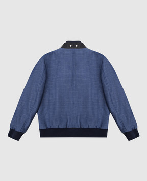 Stefano Ricci Children's blue wool and cashmere bomber jacket YUJ7200040HCQUAD