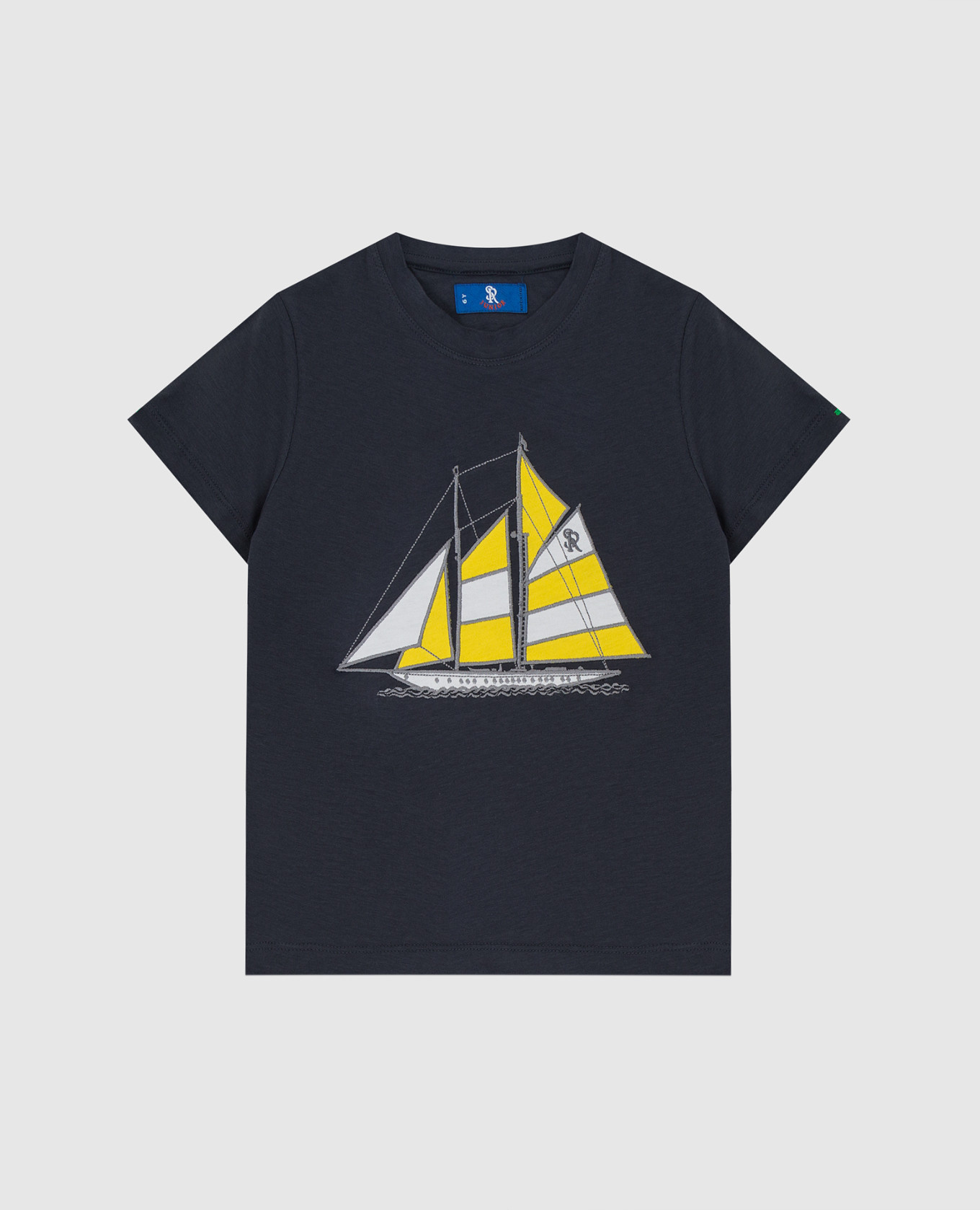 Children's dark gray t-shirt with embroidery stefano ricci