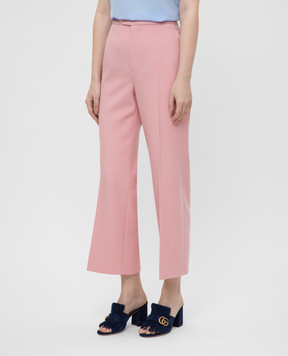 Gucci Pink wool trousers 557774