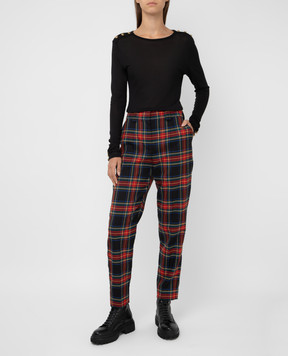 Balmain Black wool trousers UF15172W085
